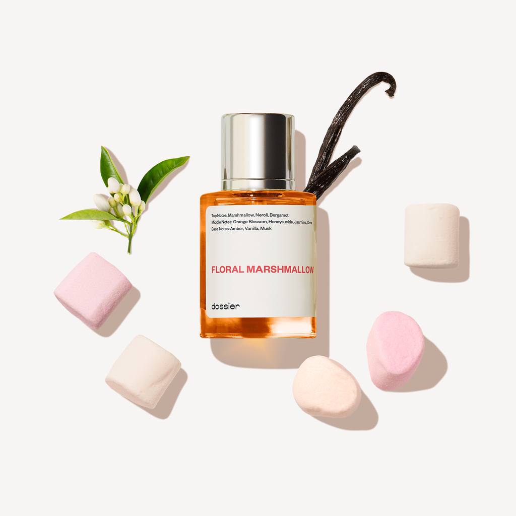Parfum Floral Marshmallow Dossier : Fleur d'Oranger, Vanille, Musc, Chèvrefeuille