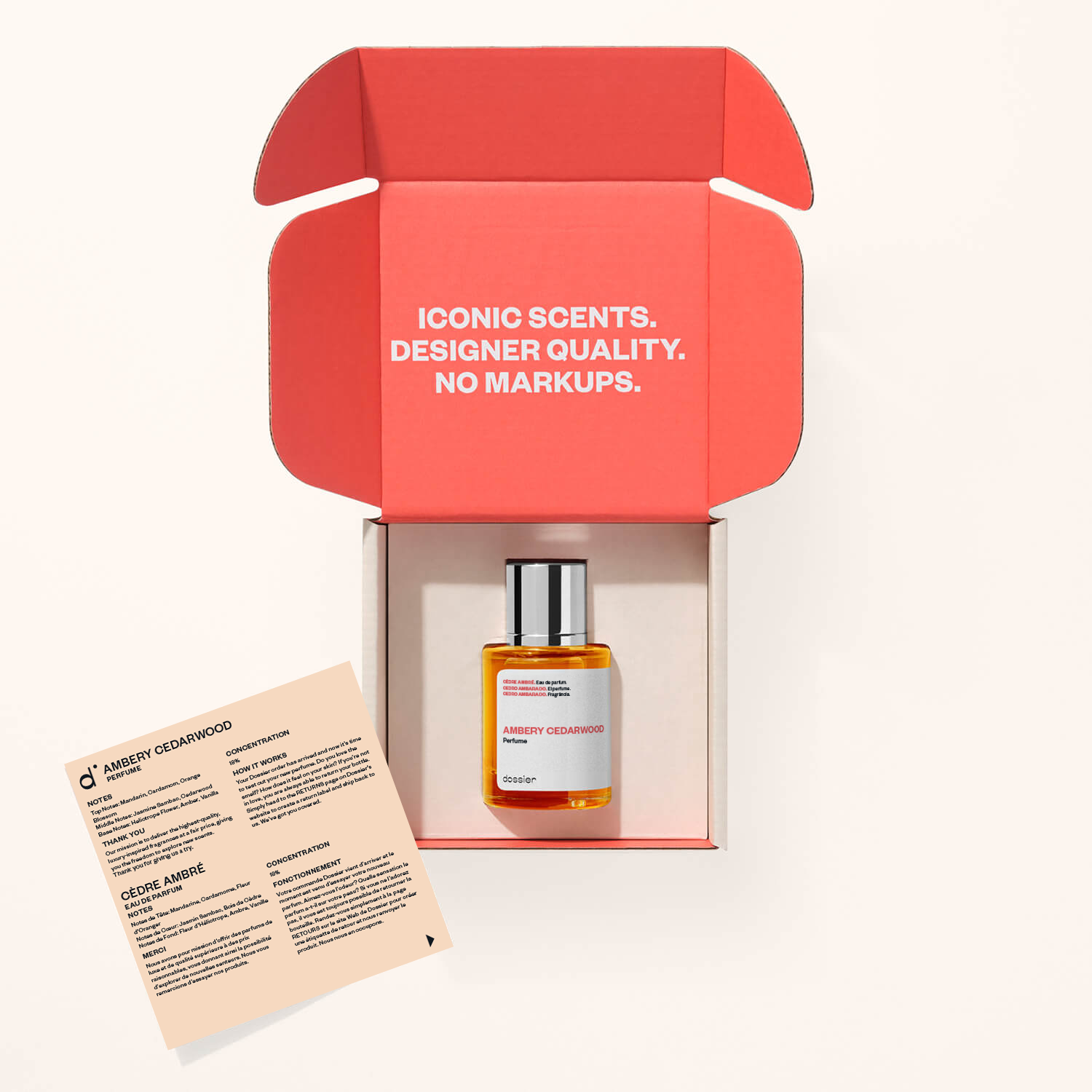 Parfum Femme Ambré Boisé Cèdre Jasmin Intense. Sillage Envoûtant, Sophistiqué et Subtil