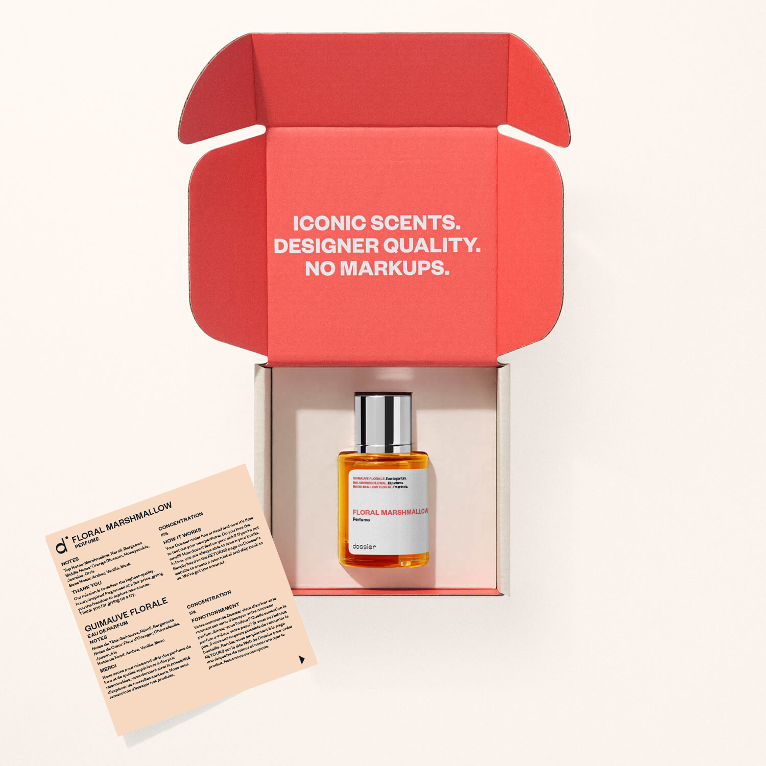 Parfum Floral Marshmallow Dossier : Fleur d'Oranger, Vanille, Musc, Chèvrefeuille