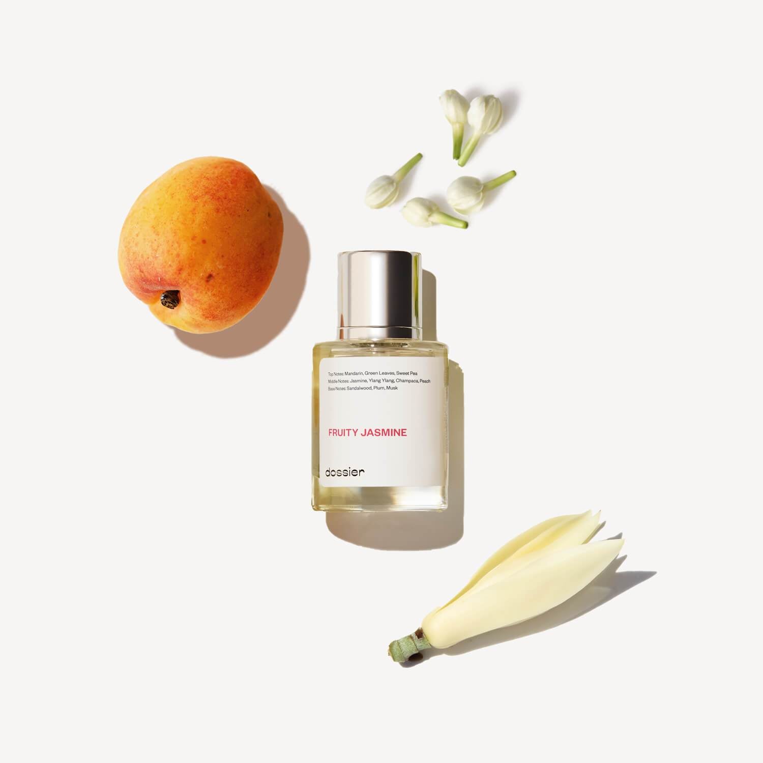 Parfum Fruité Jasmin Floral Lumineux pour Femme - Pêche, Prune, Santal